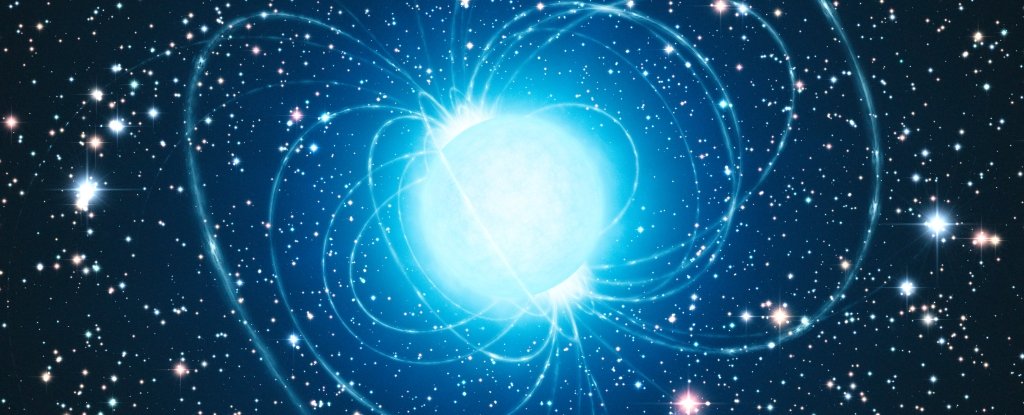 Artist's impression of a magnetar type of neutron star. 