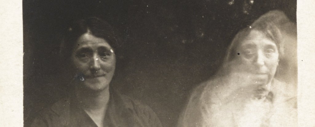 An example of Victorian spirit photography.