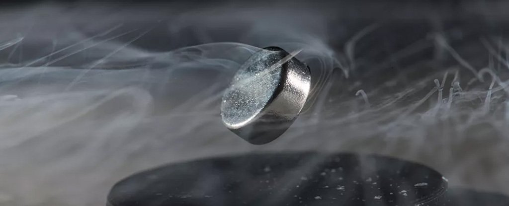 Levitating superconductor. 