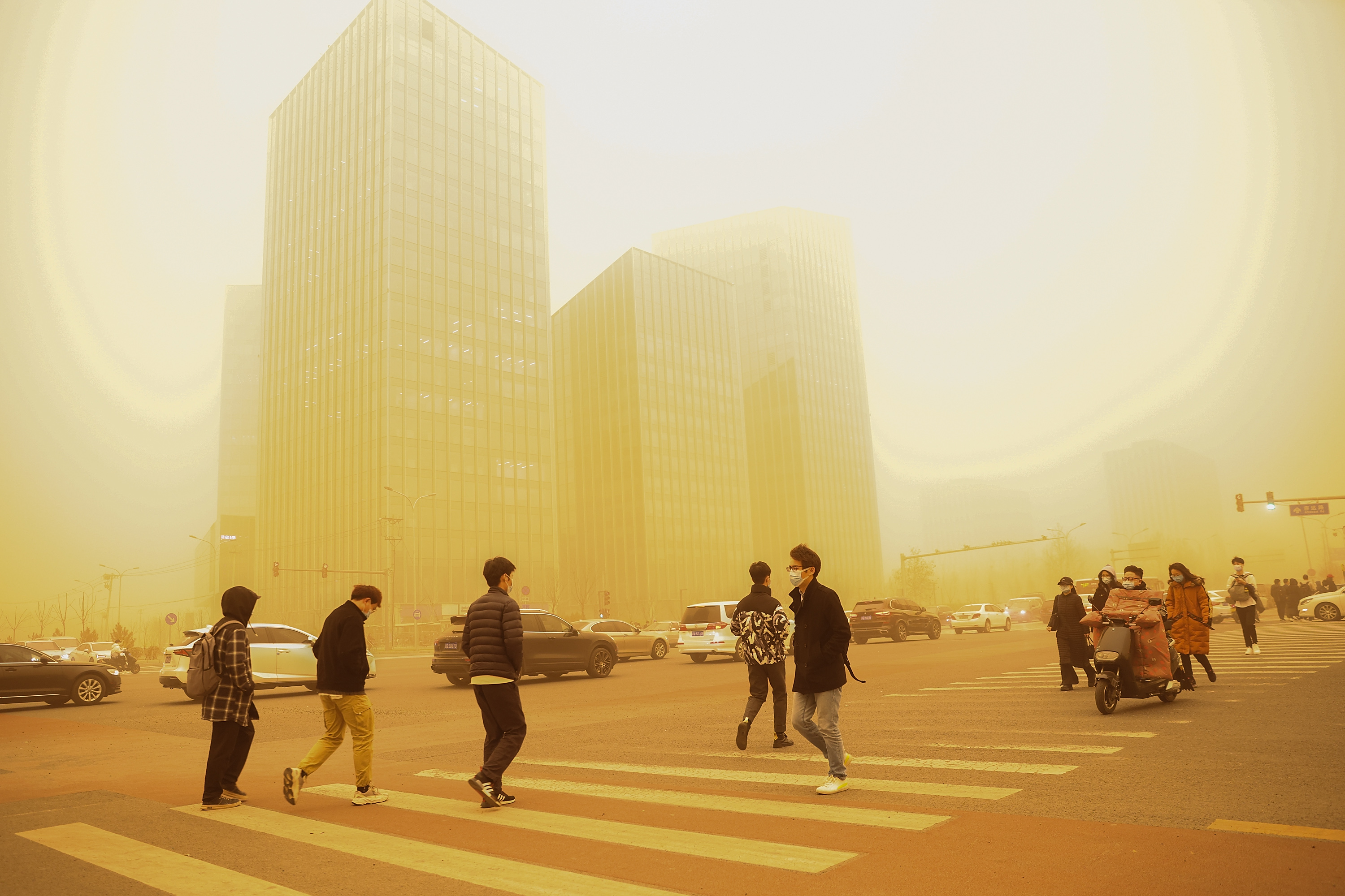 Record-Breaking Sandstorm Chokes Beijing in a Surreal Veil of Orange Dust  GettyImages-1231724348