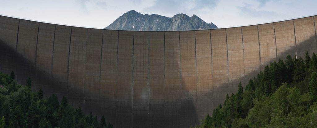 Schlegeis dam wall, Austria. 