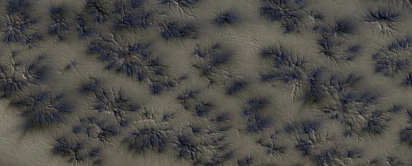 Scientists just demonstrated how these 'spiders' might form on Mars