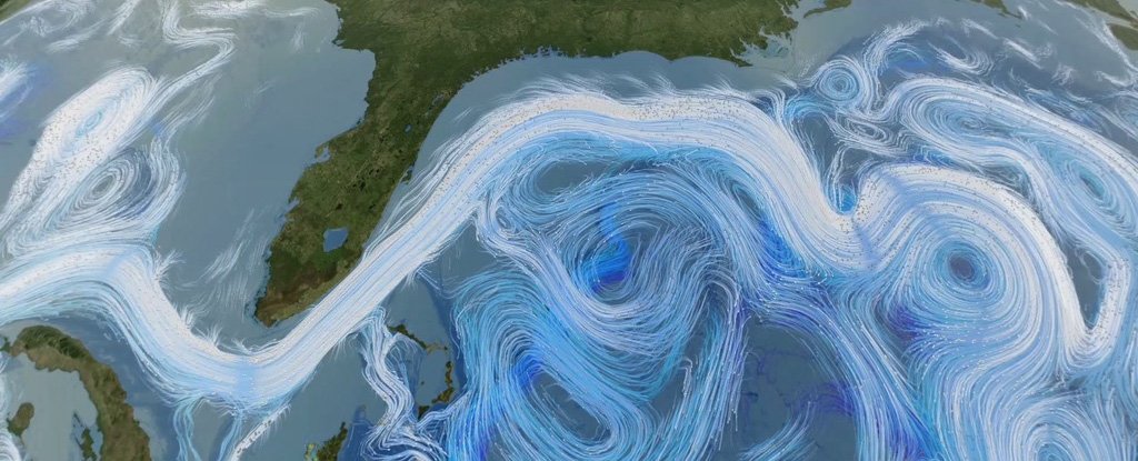 Visualization of ocean currents. 