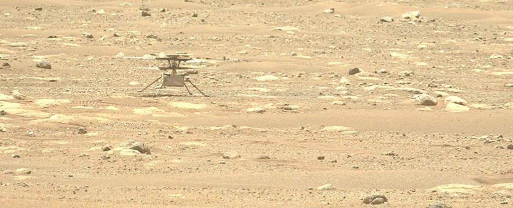 The Perseverance rover snapped this photo of Ingenuity on April 29. 