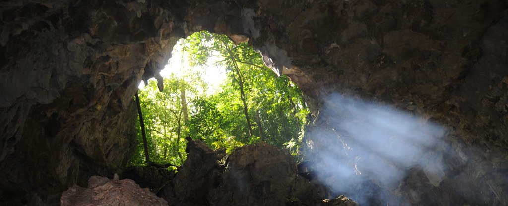 The cave entrance. 