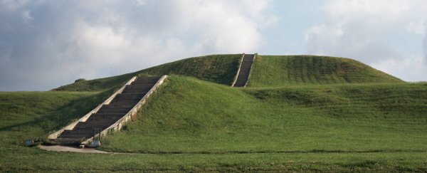 Mound of grass with steps