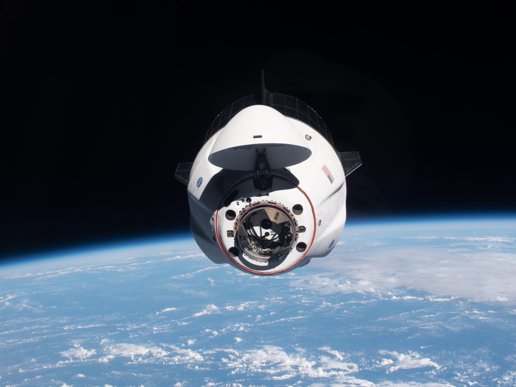 Crew Dragon Endeavour approaches International Space Station, 2 April 2021. (NASA)
