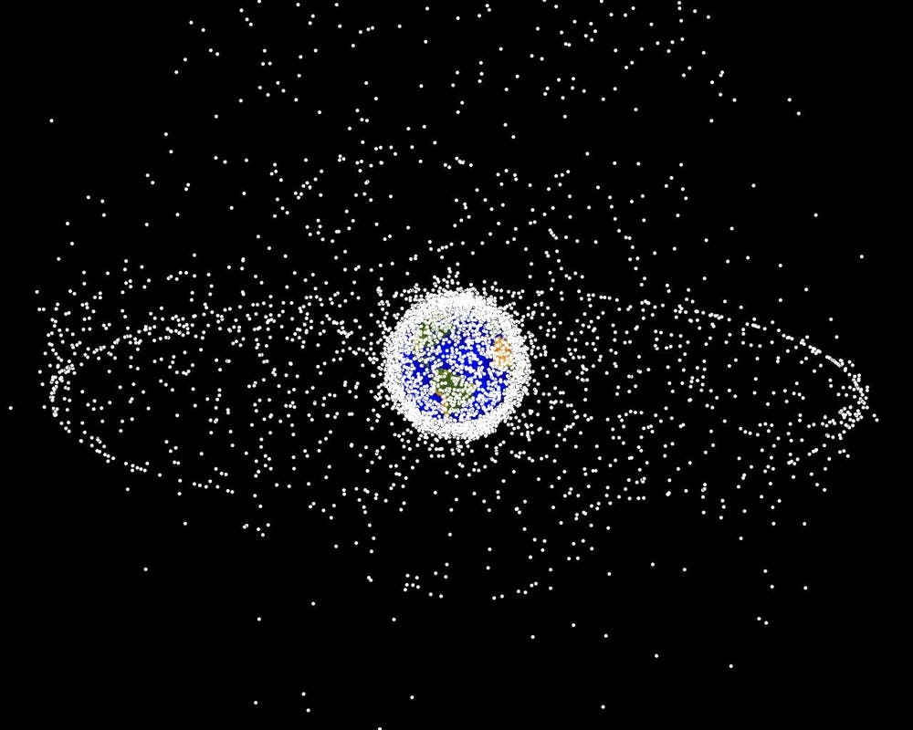 space debris in orbit