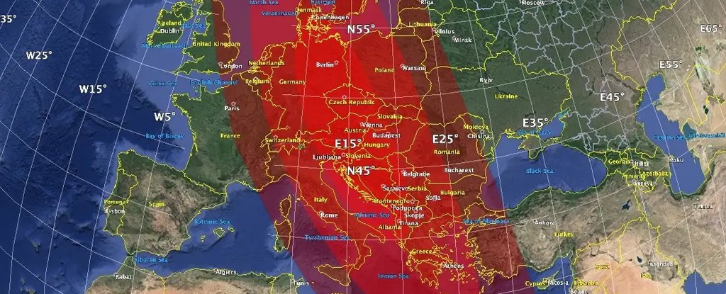 The predicted impact zone. 