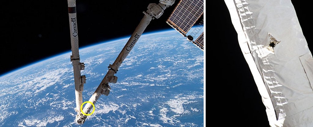 The inevitable has occurred. A piece of space debris too small to be tracked has hit and damaged part of the International Space Station - namely, the