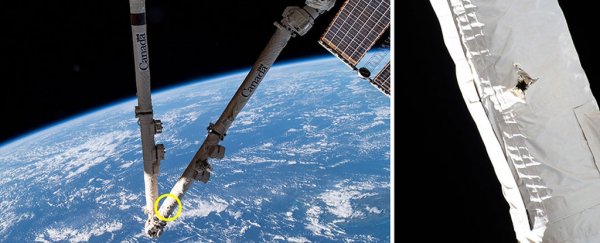 Space debris has hit and damaged the International Space Station