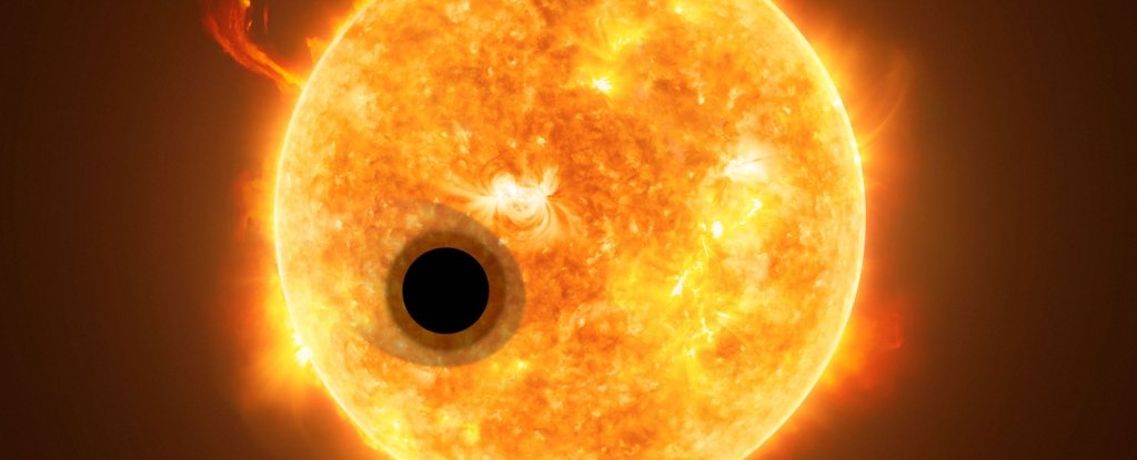 Artist's impression of a shrinking exoplanet. 