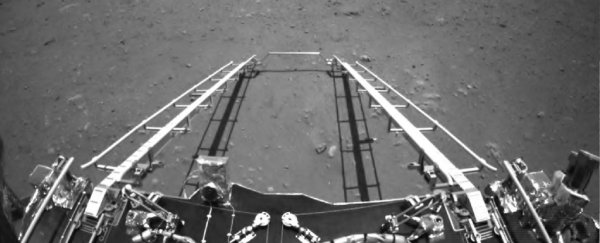 The very first pictures have arrived from China's Mars rover Zhurong