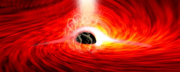 Warped light emerging from behind a black hole has been detected for the first time
