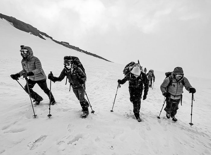 The Inspiration4 crew climbs Mount Rainier.