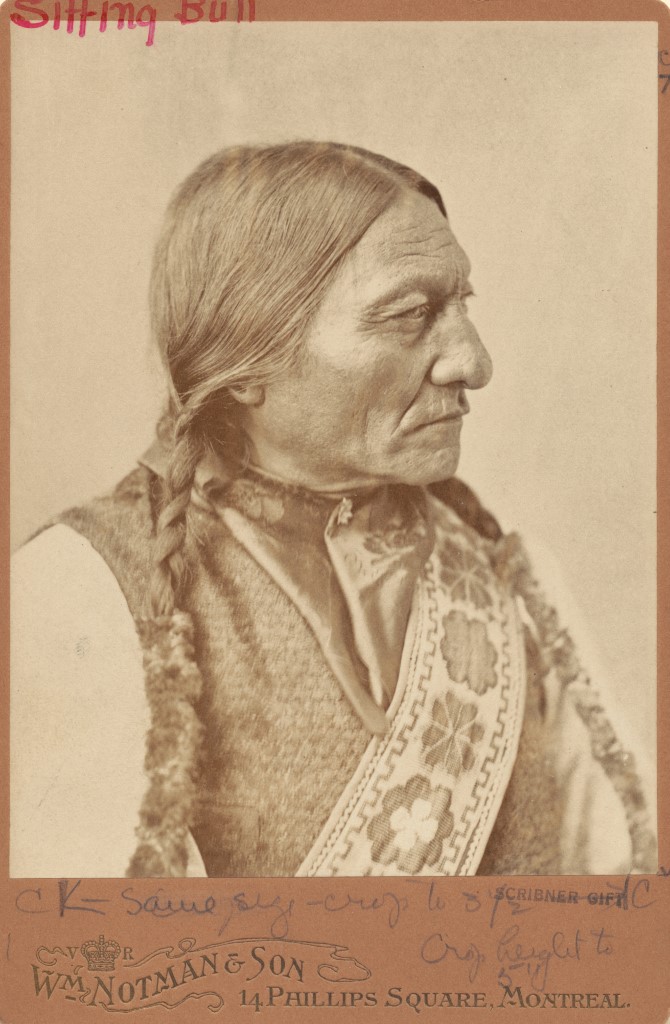 Sepia photo of Native American man taken in 19th century
