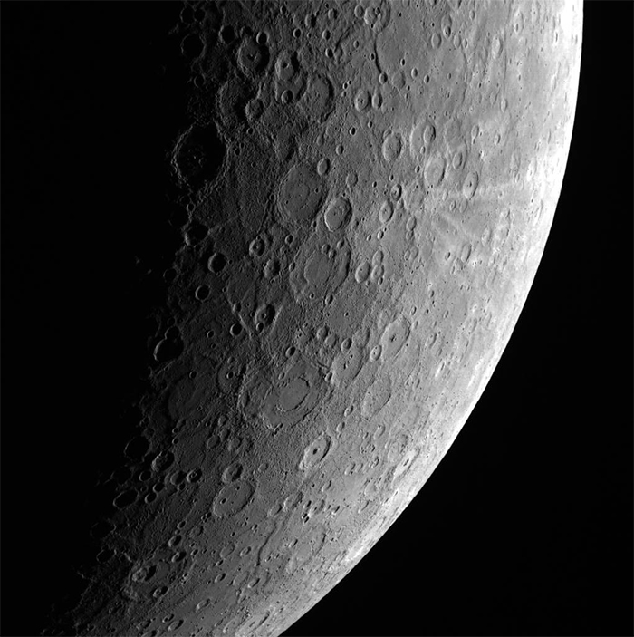 image from messenger probe of mercury terminator