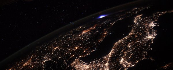 What the heck was this blue 'luminous event' photographed from the space station?