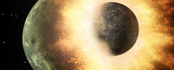 Two planets smashed together so hard one of them lost its atmosphere