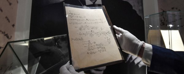 Einstein's handwritten theory of relativity notes smash auction record