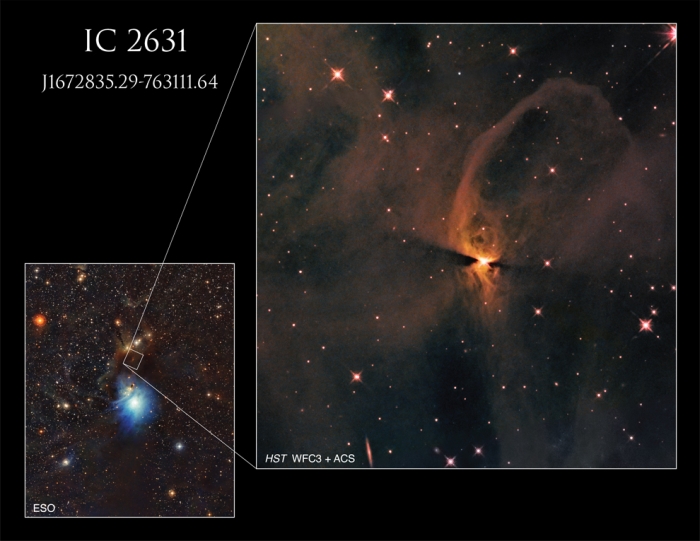 protostar hubble J1672835 context nebula ic 2631