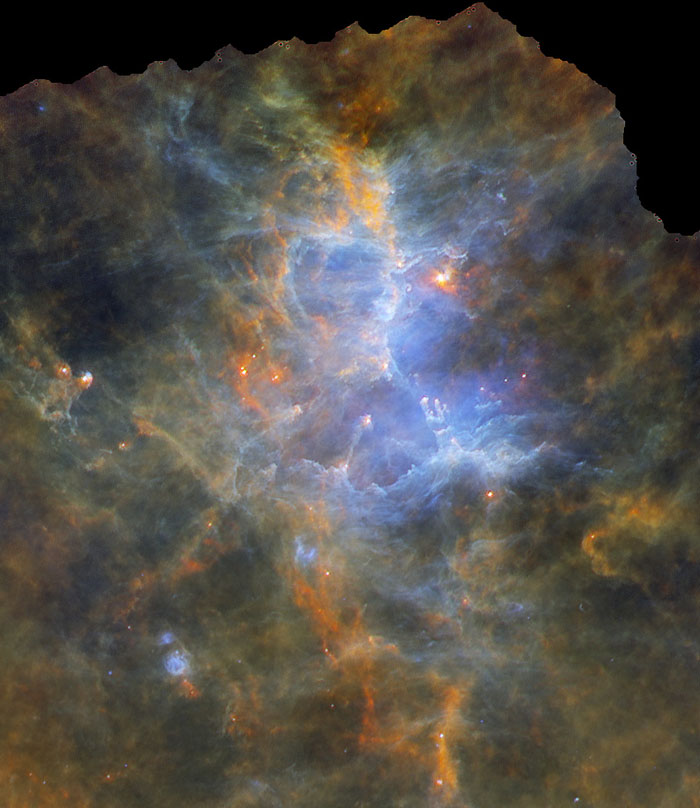 The Eagle Nebula, as photographed by the Herschel space observatory.
