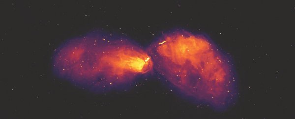 Astronomers see black hole jets blaze 16x wider than the full moon in our sky