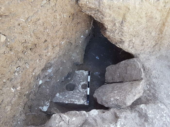 The stone toilet seat. (Ya'akov Billig, The Israel Antiquities Authority)