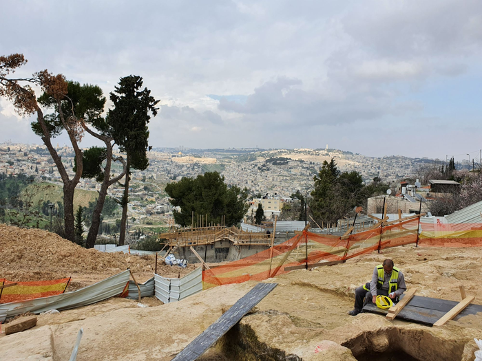 The Armon Hanatziv excavation in Jerusalem. (Yoli Schwartz, The Israel Antiquities Authority)