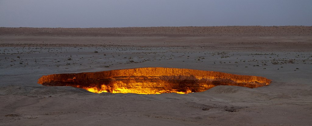 The Darvaza gas crater. 