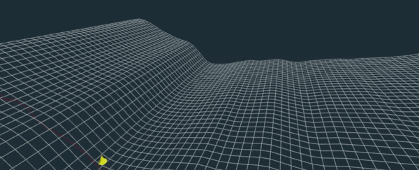 animation of a grid representing a giant rogue wave