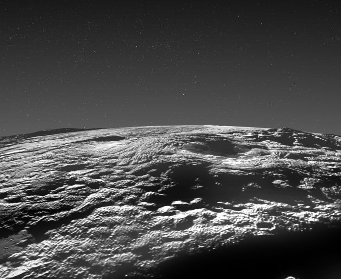 cryovolcanic terrain on pluto