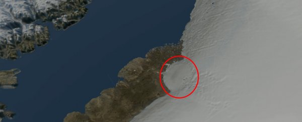 Huge crater under Greenland glacier surprises scientists with its true age