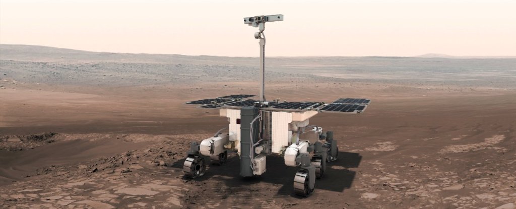 The Rosalind Franklin rover, designed to collect samples beneath the Martian surface. 