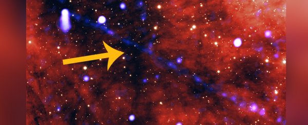 A huge beam of antimatter has been caught streaming from this runaway pulsar