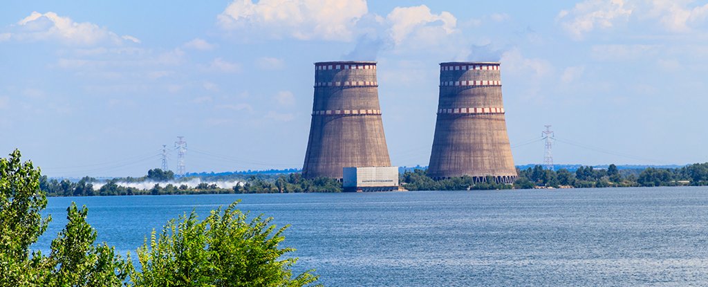 Cooling towers of Zaporizhia Nuclear Power Station. 