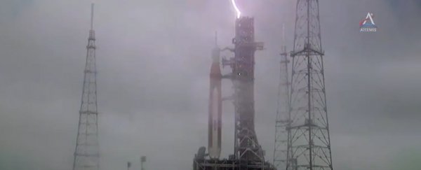Lightning strikes NASA's mega-rocket launchpad in dramatic footage