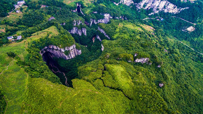 A Giant Sinkhole Has Been Discovered in China With Its Very Own Forest  ChongqingKarstSinkhole