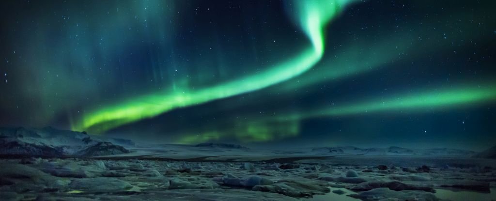 The aurora borealis over Iceland. 