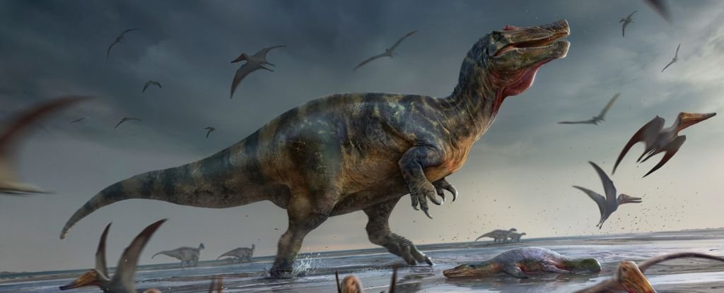 Artistic illustration of the Isle of Wight dinosaur. 