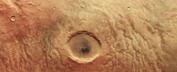 New image of Mars reveals a crater eerily similar to a huge, creepy eye