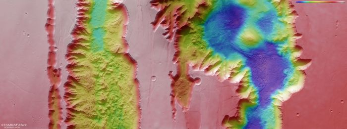 Topography of Ius and Tithonium Chasmata