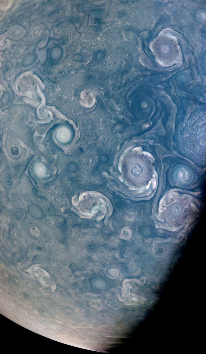 jupiter storms ato north pole body