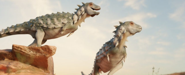 Illustration of two Jakapil kaniukura dinosaurs.