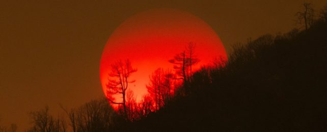 Sun Sets During Fire