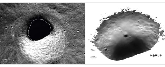 HORUS image revealing the interior of a permantently shdowed crater