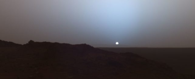 Photo of a sunset on Mars taken by NASA rover Spirit in 2005