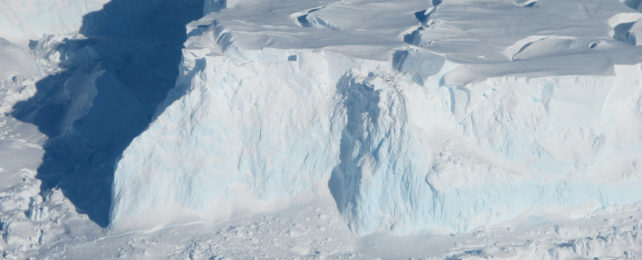 The edge of a glacier in Antarctica.