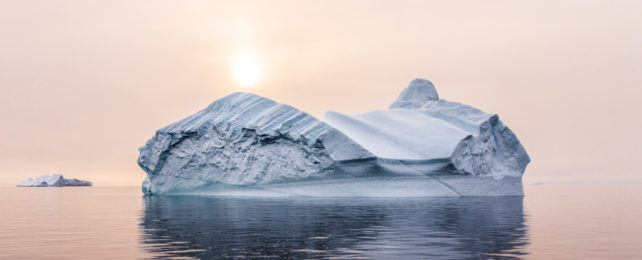 An iceberg floating in the Southern Ocean.