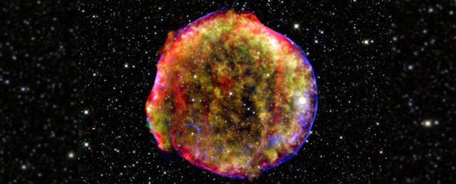 An image of the Tycho supernova remnant.
